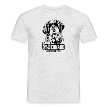 ST BERNARD coolest dog ever Hundespruch Hund - Männer T-Shirt - Grau meliert - Vorne - AI Model Male 178 dark (178cm)