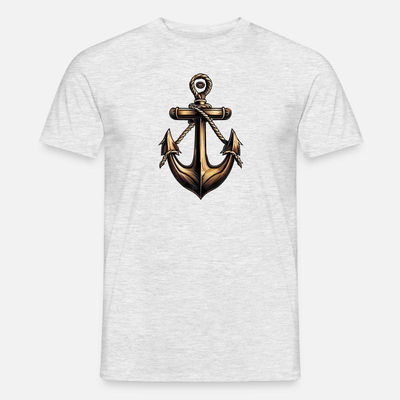 Bronze Anker Motorbootfahrer Segelbootfahrer - Männer T-Shirt - Grau meliert