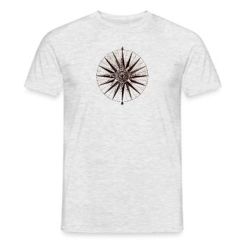 Boussole vintage - T-shirt homme - gris chiné - Devant - AI Model Male 178 dark (178cm)