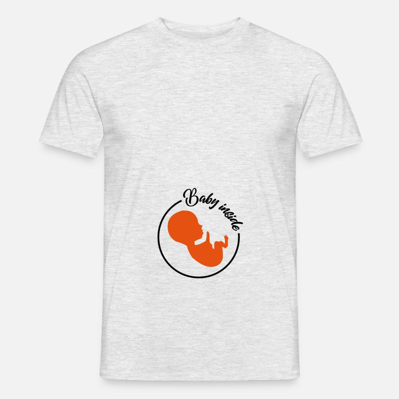 bébé inside | grossesse enceinte inside mom - T-shirt homme - gris chiné