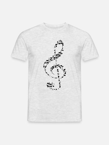 Notenschluessel - Männer T-Shirt - Grau meliert