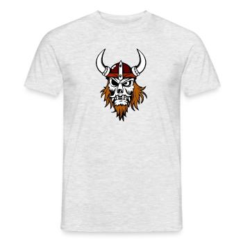 Viking Head / Skull with Helmet and Beard - Men's T-Shirt - heather grey - Front - AI Model Male 178 dark (178cm)