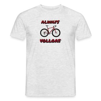 GravelBike AlwaysJambes d’arrêt à plein régime - T-shirt homme - gris chiné - Devant - AI Model Male 178 dark (178cm)