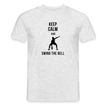 Fitness saying cool - Keep calm and swing the bell - Men's T-Shirt - heather grey - Front - AI Model Male 178 dark (178cm)