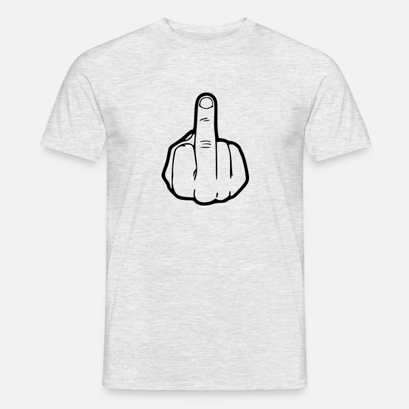 Mittelfinger - Männer T-Shirt - Grau meliert
