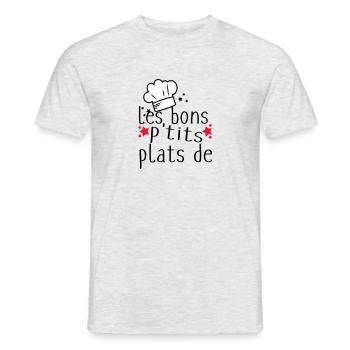 les bons petits plats - T-shirt homme - gris chiné - Devant - AI Model Male 178 dark (178cm)