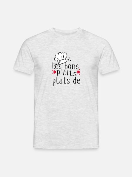 les bons petits plats - T-shirt homme - gris chiné