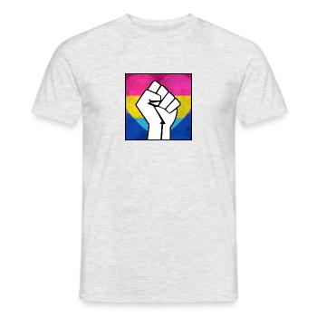 Bisexuel Panromantique Fierté Fist autocollant - T-shirt homme - gris chiné - Devant - AI Model Male 178 dark (178cm)