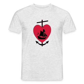 glauben hoffnung lieb - Männer T-Shirt - Grau meliert - Vorne - AI Model Male 178 dark (178cm)