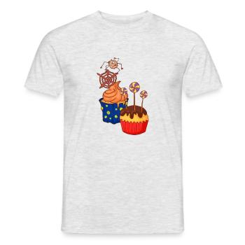 Gâteau au muffin Halloween - T-shirt homme - gris chiné - Devant - AI Model Male 178 dark (178cm)
