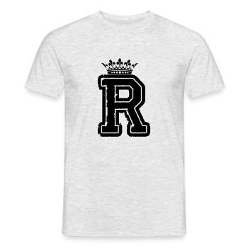 buchstabe R krone - Männer T-Shirt - Grau meliert - Vorne - AI Model Male 178 dark (178cm)