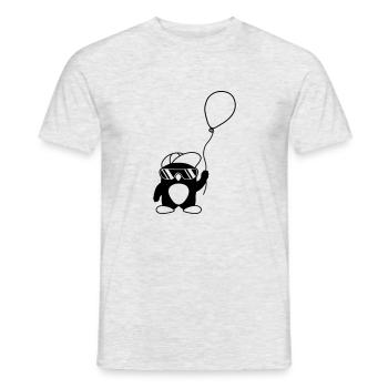 Penguin Beanie Sunglasses Balloon - Men's T-Shirt - heather grey - Front - AI Model Male 178 dark (178cm)