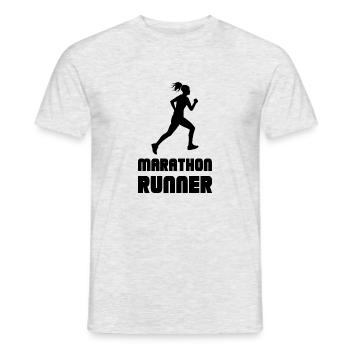 Marathon Triathlon Running Jogging Biking Cycling - Men's T-Shirt - heather grey - Front - AI Model Male 178 dark (178cm)