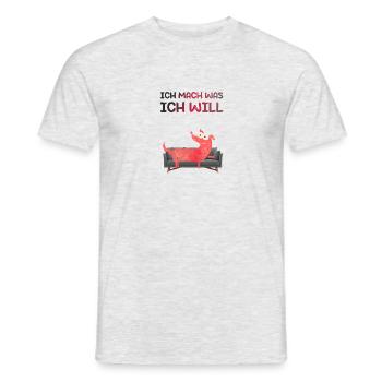 ich mach was ich will - Männer T-Shirt - Grau meliert - Vorne - AI Model Male 178 dark (178cm)