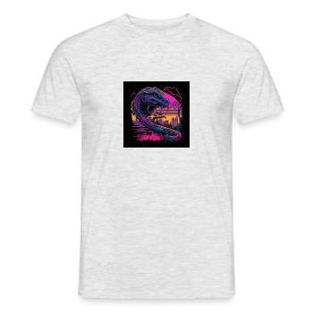 Camel with neon colors, synthwave / 80s - Men's T-Shirt - heather grey - Front - AI Model Male 178 dark (178cm)