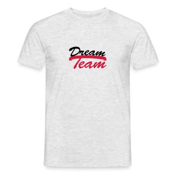 Text logo design couple dream team logo - Men's T-Shirt - heather grey - Front - AI Model Male 178 dark (178cm)