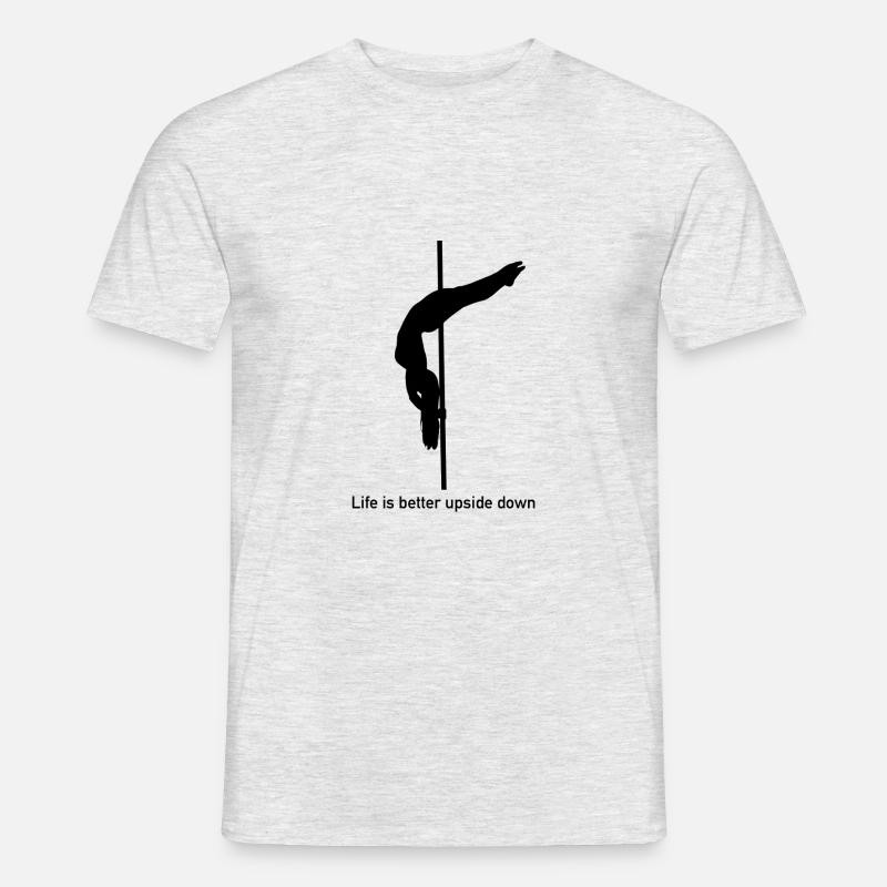 Life is better upside down - Männer T-Shirt - Grau meliert