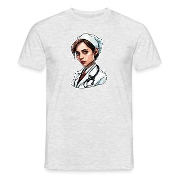 Doctor / medical professional / doctor / profession / specialist - Men's T-Shirt - heather grey - Front - AI Model Male 178 dark (178cm)