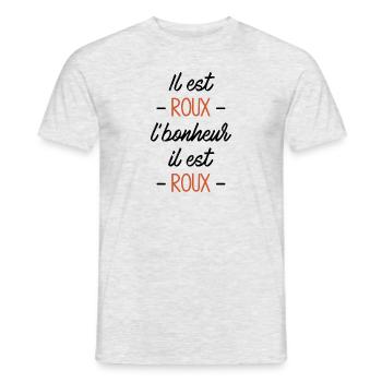 Il est roux l'bonheur - T-shirt homme - gris chiné - Devant - AI Model Male 178 dark (178cm)