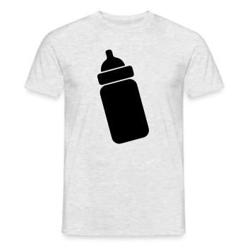 Babyflasche transparentes Schattenbild - Männer T-Shirt - Grau meliert - Vorne - AI Model Male 178 dark (178cm)