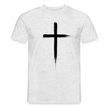 croix - T-shirt homme - gris chiné - Devant - AI Model Male 178 dark (178cm)