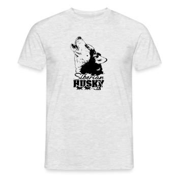 SIBERIAN HUSKY Schlittenhunde Musher Wilsigns - Männer T-Shirt - Grau meliert - Vorne - AI Model Male 178 dark (178cm)