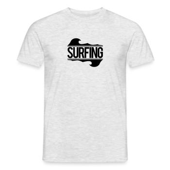 surfing - Männer T-Shirt - Grau meliert - Vorne - AI Model Male 178 dark (178cm)