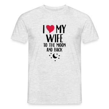I Love (Heart) My Wife To The Moon And Back - Men's T-Shirt - heather grey - Front - AI Model Male 178 dark (178cm)