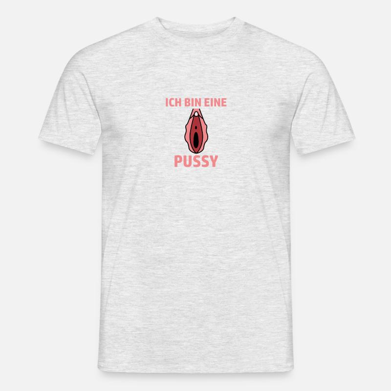 Ich bin eine Pussy - Männer T-Shirt - Grau meliert