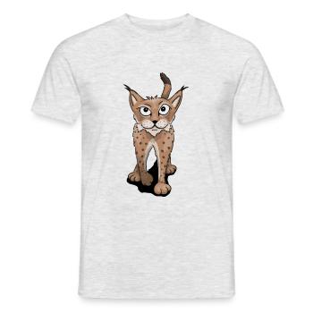 schleichender lässiger Luchs Raubkatze Geschenk - Männer T-Shirt - Grau meliert - Vorne - AI Model Male 178 dark (178cm)
