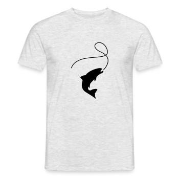 forelle_angeln_f1 - T-shirt homme - gris chiné - Devant - AI Model Male 178 dark (178cm)