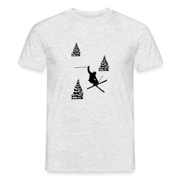 ski - T-shirt homme - gris chiné - Devant - AI Model Male 178 dark (178cm)