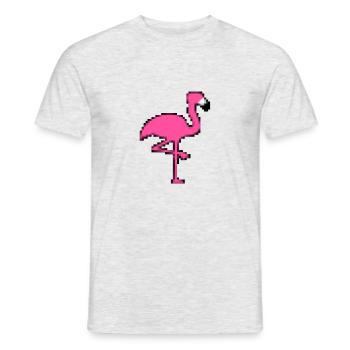 Pixel Flamingo - Men's T-Shirt - heather grey - Front - AI Model Male 178 dark (178cm)