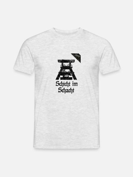 Schicht im Schacht Zeche Bergbau Beerdigung - Männer T-Shirt - Grau meliert