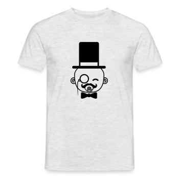 head face sir gentlemen gentleman mustache mustach - Men's T-Shirt - heather grey - Front - AI Model Male 178 dark (178cm)