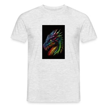 dragon arc en ciel - T-shirt homme - gris chiné - Devant - AI Model Male 178 dark (178cm)