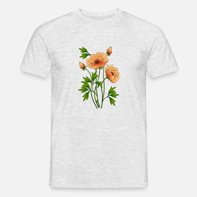 Blumen - Männer T-Shirt - Grau meliert