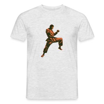 Kraftvolles Karate-Design für Martial-Arts-Fans - Männer T-Shirt - Grau meliert - Vorne - AI Model Male 178 dark (178cm)