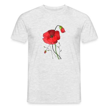 Fleur - T-shirt homme - gris chiné - Devant - AI Model Male 178 dark (178cm)