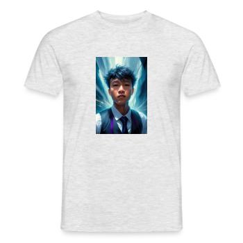 On the way to school - Men's T-Shirt - heather grey - Front - AI Model Male 178 dark (178cm)
