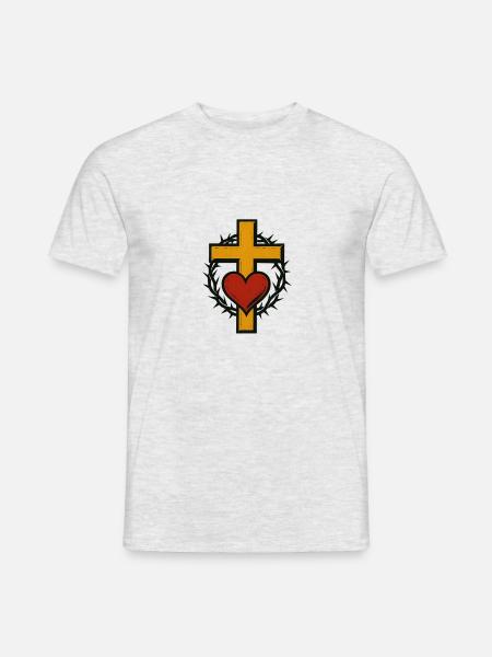 Love God - Männer T-Shirt - Grau meliert