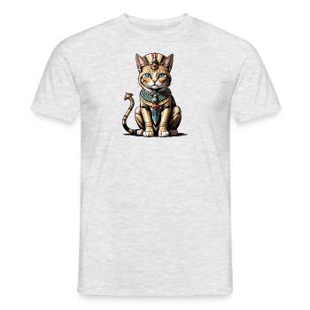 Chat Pharaon Chat Égypte Pyramide Cadeau - T-shirt homme - gris chiné - Devant - AI Model Male 178 dark (178cm)