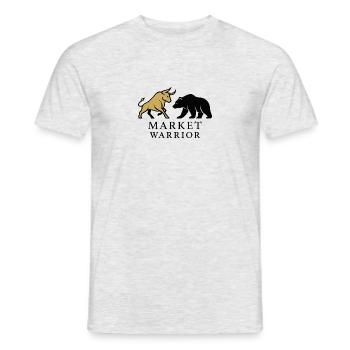 Guerrier du marché – Taureau contre ours - T-shirt homme - gris chiné - Devant - AI Model Male 178 dark (178cm)