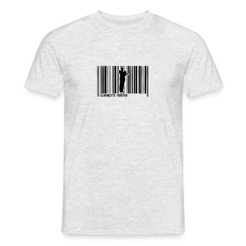clarinette code barre1 - T-shirt homme - gris chiné - Devant - AI Model Male 178 dark (178cm)