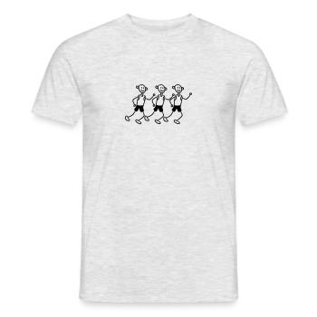 Lustige Läufer Team Comic Cartoon Kinder - Männer T-Shirt - Grau meliert - Vorne - AI Model Male 178 dark (178cm)