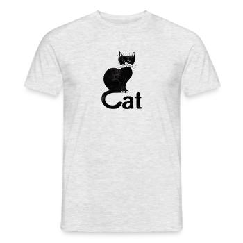 Chat noir heureusement - T-shirt homme - gris chiné - Devant - AI Model Male 178 dark (178cm)