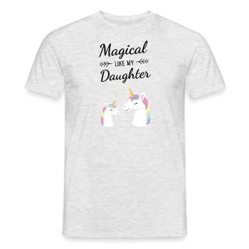 Magical Like My Daughter Awesome Unicorn - Men's T-Shirt - heather grey - Front - AI Model Male 178 dark (178cm)