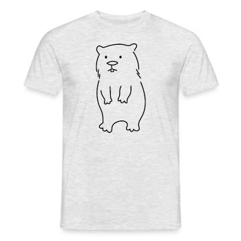 Wombat, niedliches Nagetier, Waldtier, Zeichnung - Männer T-Shirt - Grau meliert - Vorne - AI Model Male 178 dark (178cm)
