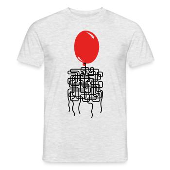 Ballonyrinth Ballon-Faden-Labyrinth - Männer T-Shirt - Grau meliert - Vorne - AI Model Male 178 dark (178cm)