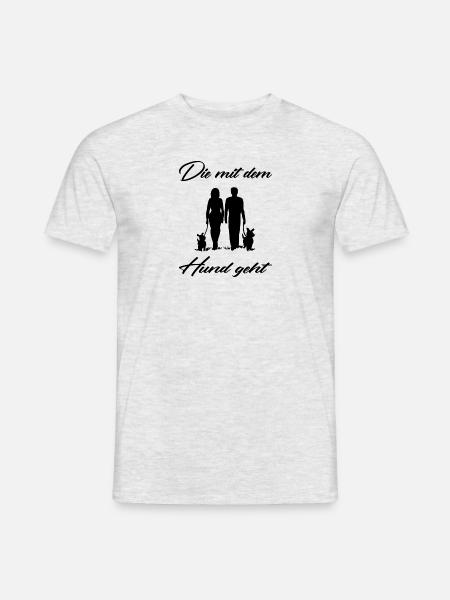 Hund - Männer T-Shirt - Grau meliert